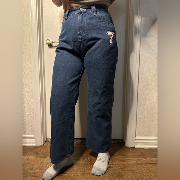 Vintage JNCO Women's High Rise Jeans - Dice Embroidered Detail - Picture 1 of 12